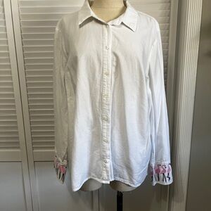 Crown & Ivy Flamingo Button Up